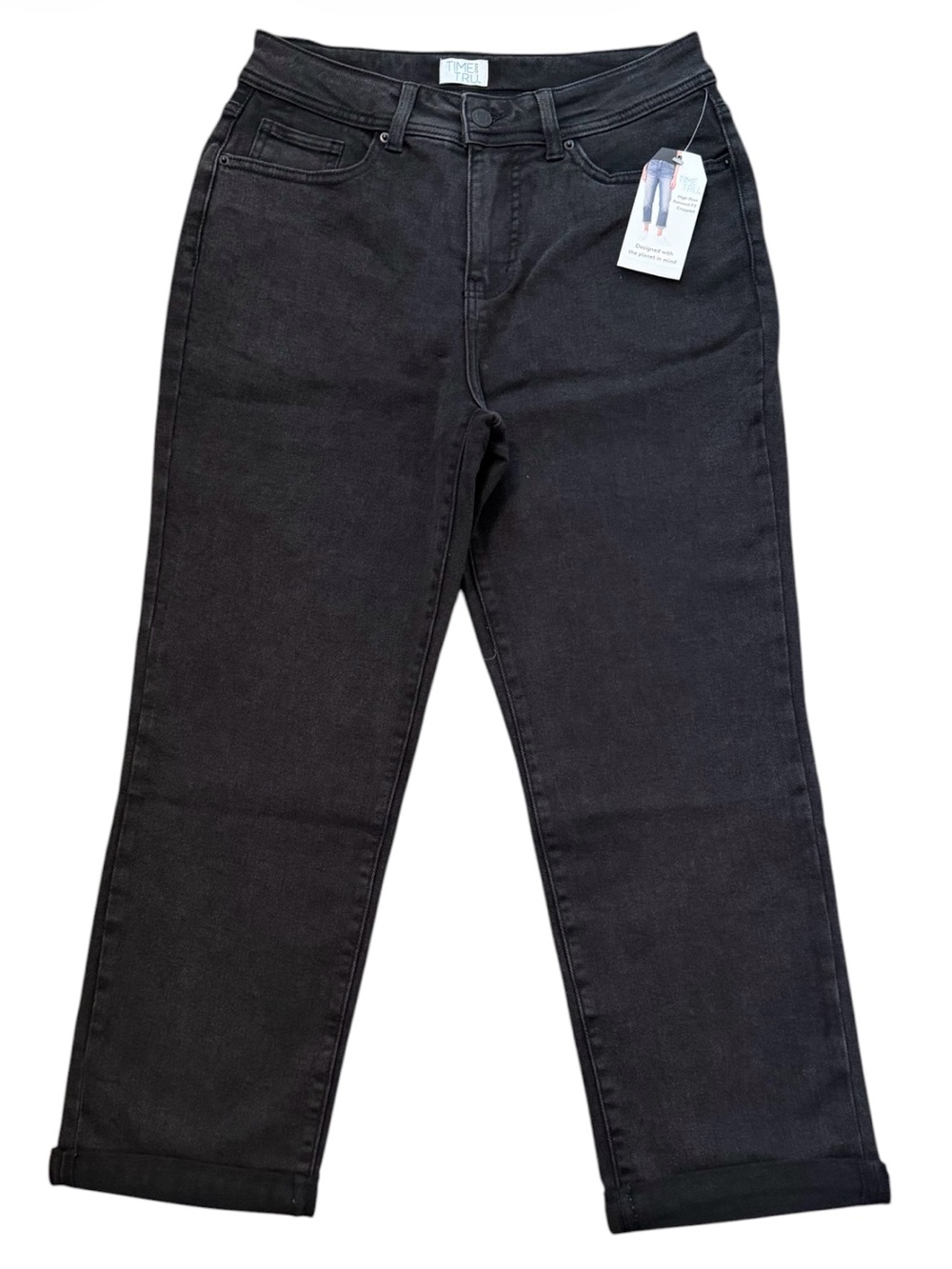 TIME AND TRU High Rise Relaxed Boyfriend Jeans in Black Wash NWT - Picture 2 of 8